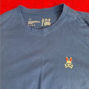 Psycho Bunny Men’s Short Sleeve Tee - Blue with Red/White Logo